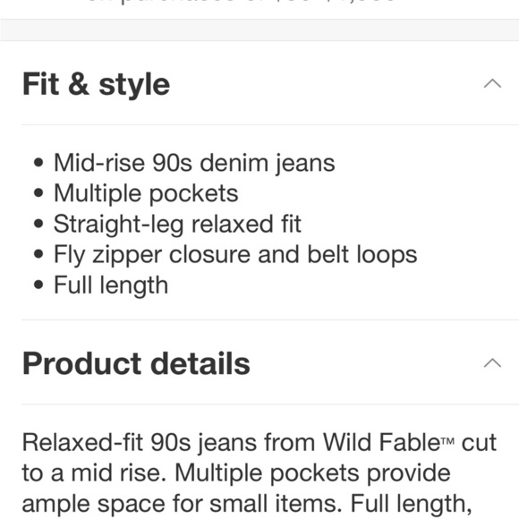 Mid-Rise 90's Relaxed Straight Jeans - Wild Fable™ Light Wash new 🆕 - Picture 4 of 5